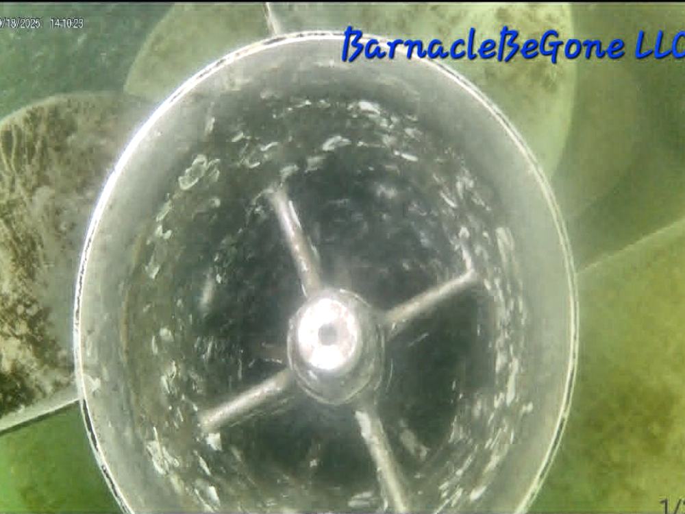 Thruster tunnel after cleaning by BarnacleBeGone LLC